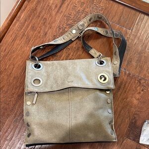 Hammitt Metallic Gold Crossbody with Grommet Accents